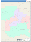 Judith Basin County Wall Map Color Cast Style
